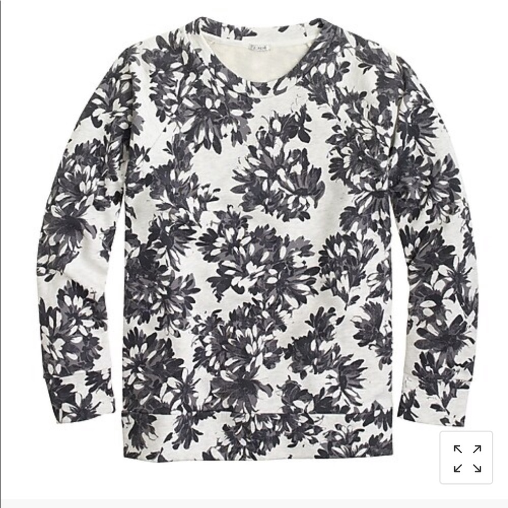 J Crew charcoal floral sweatshirt
